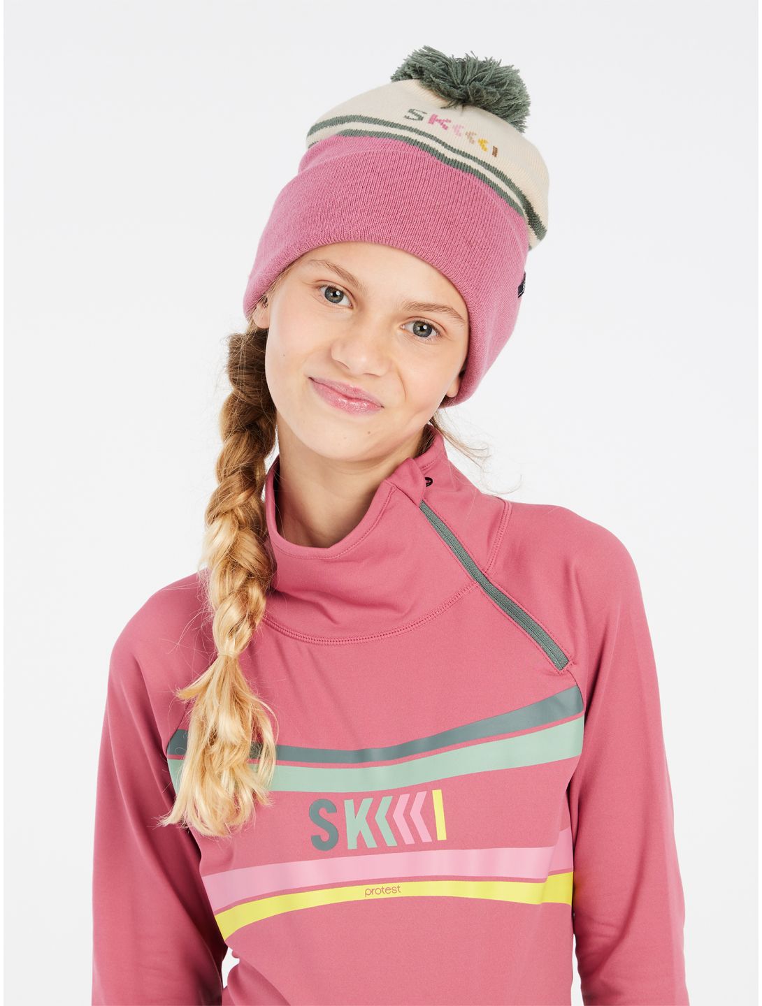 Protest, PRTTUTTI JR 1/4 zip jersey niños Rose Dust rosa 