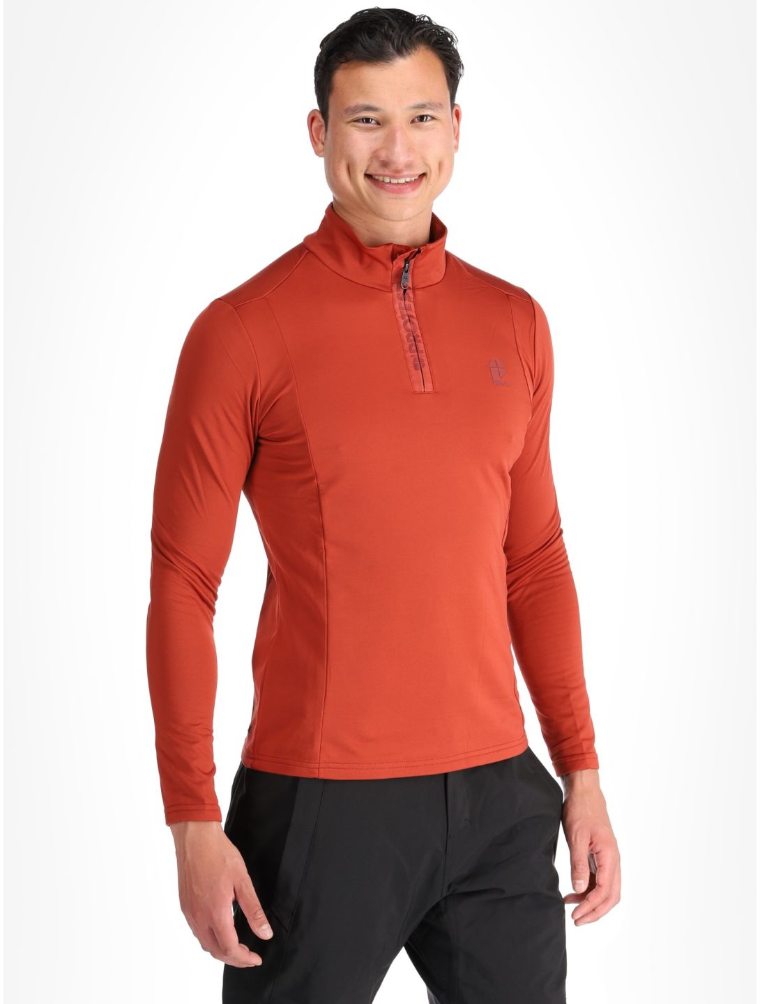 Protest, REWILL 1/4 zip top jersey hombres Barn Red rojo 