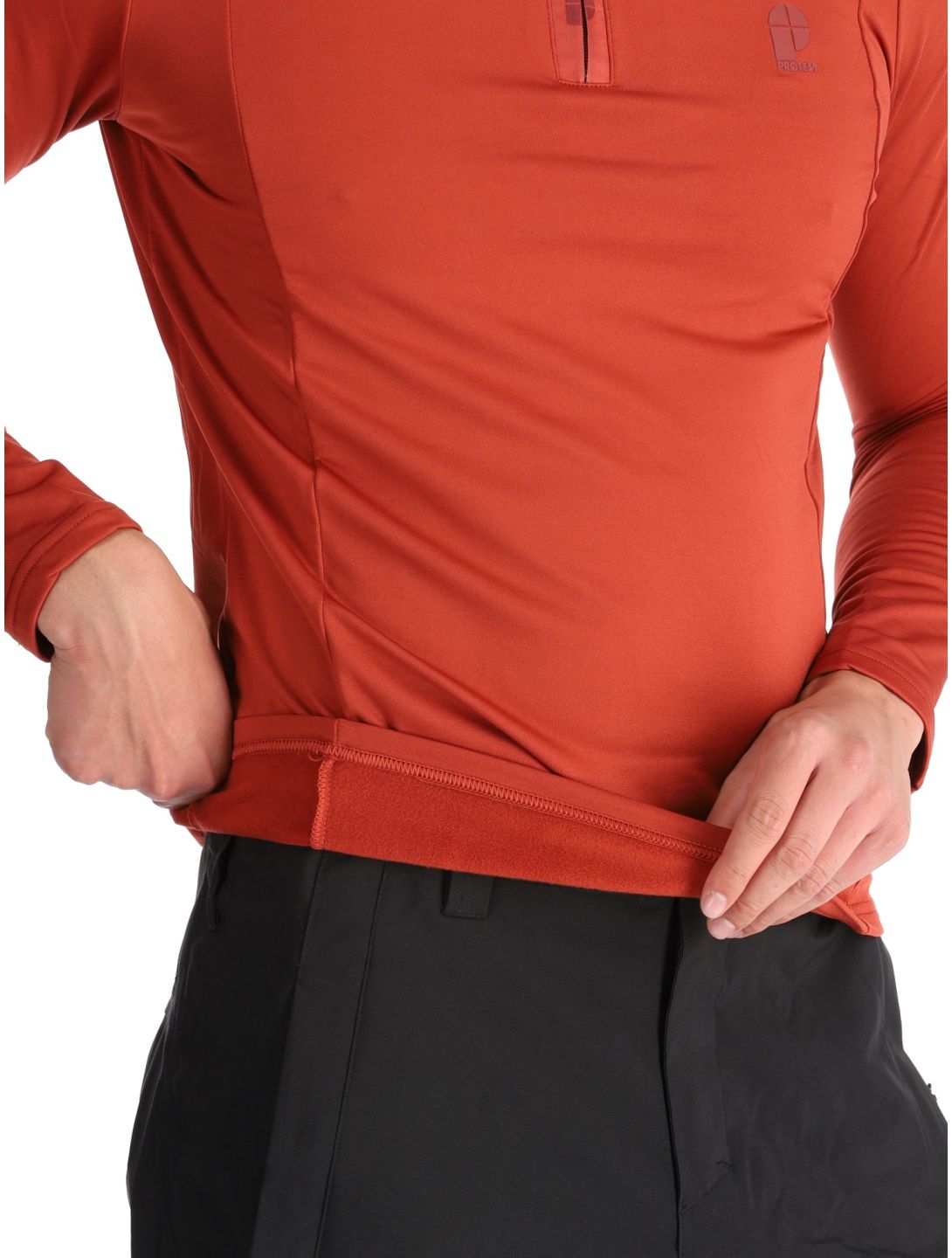 Protest, REWILL 1/4 zip top jersey hombres Barn Red rojo 