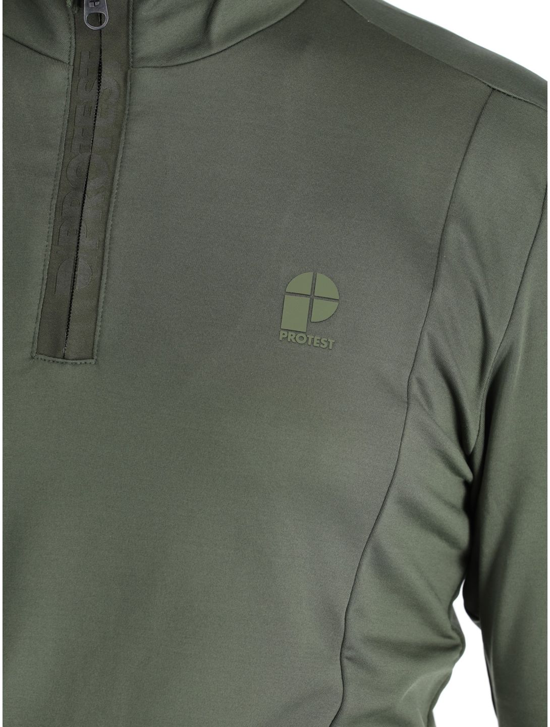 Protest, REWILL 1/4 zip top jersey hombres Thyme verde 