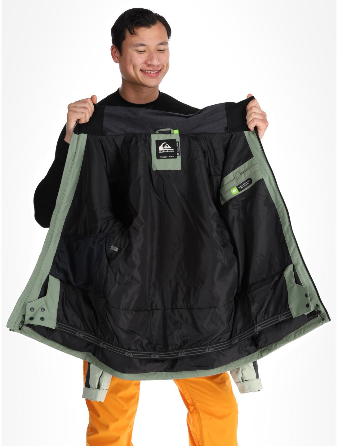 Quiksilver, Dawson chaqueta de esquí hombres Sea Spray negro, verde 