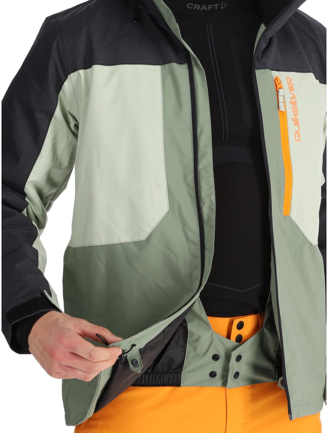 Quiksilver, Dawson chaqueta de esquí hombres Sea Spray negro, verde 