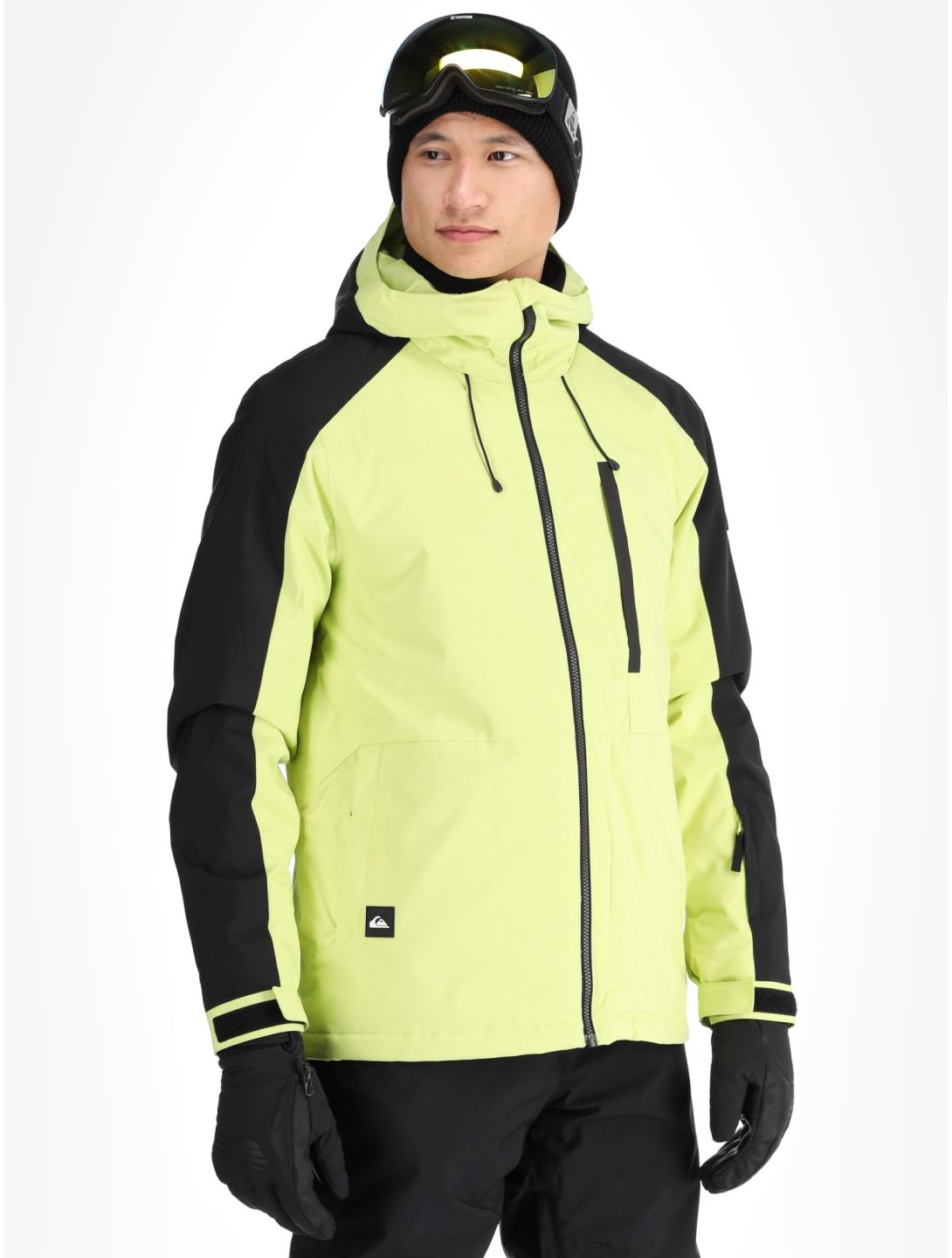 Quiksilver, Mission Block chaqueta de esquí hombres Celery Green negro, verde 