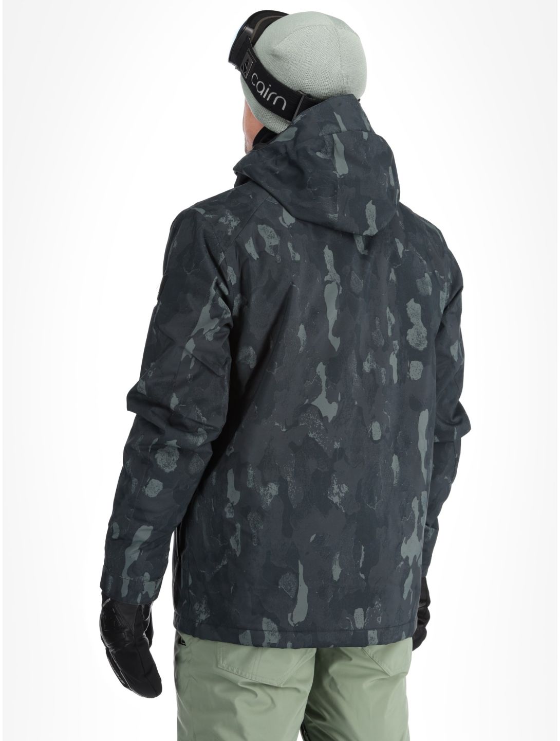 Quiksilver, Mission Printed chaqueta de esquí hombres Nature Zoom Dark Shadow negro 