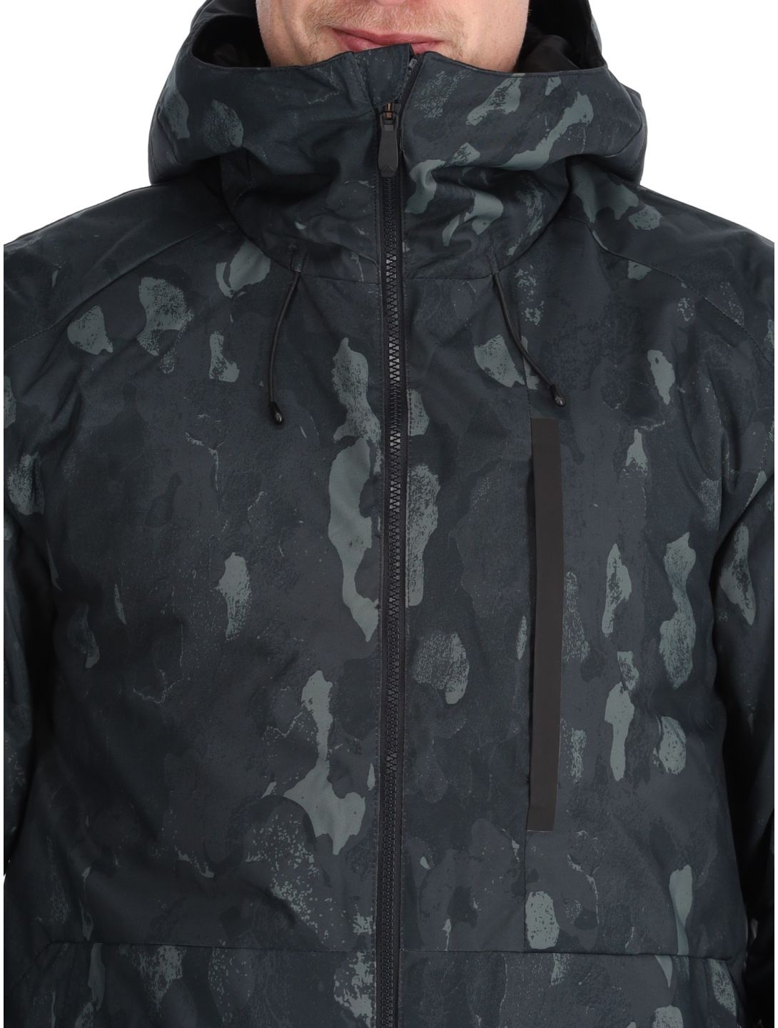 Quiksilver, Mission Printed chaqueta de esquí hombres Nature Zoom Dark Shadow negro 