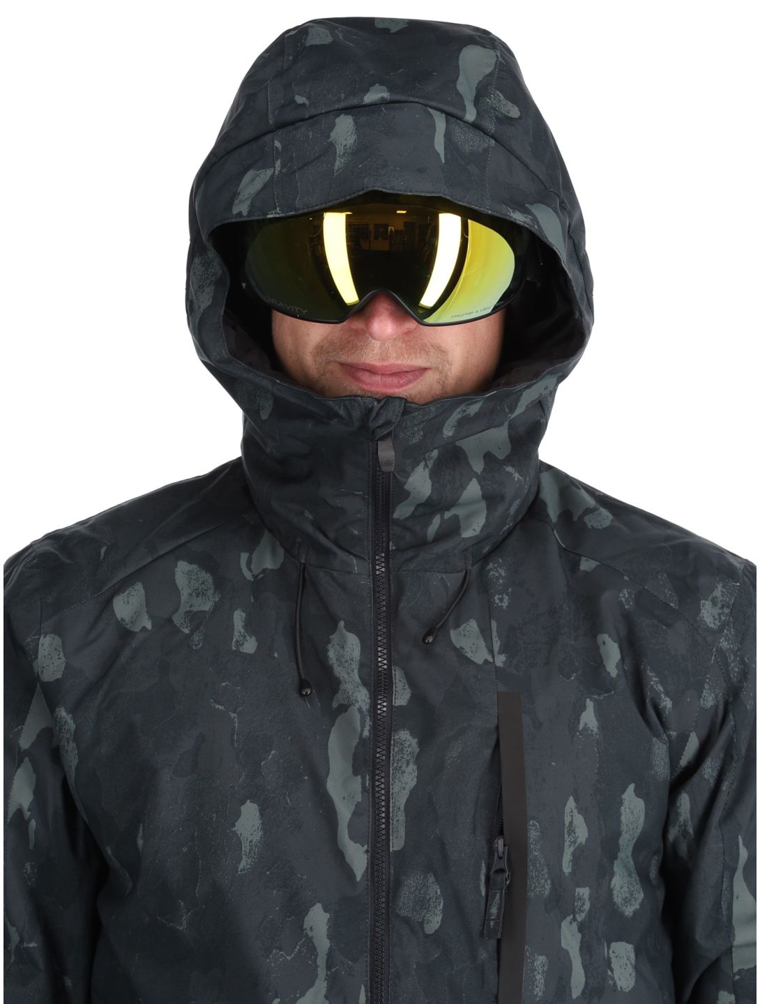 Quiksilver, Mission Printed chaqueta de esquí hombres Nature Zoom Dark Shadow negro 