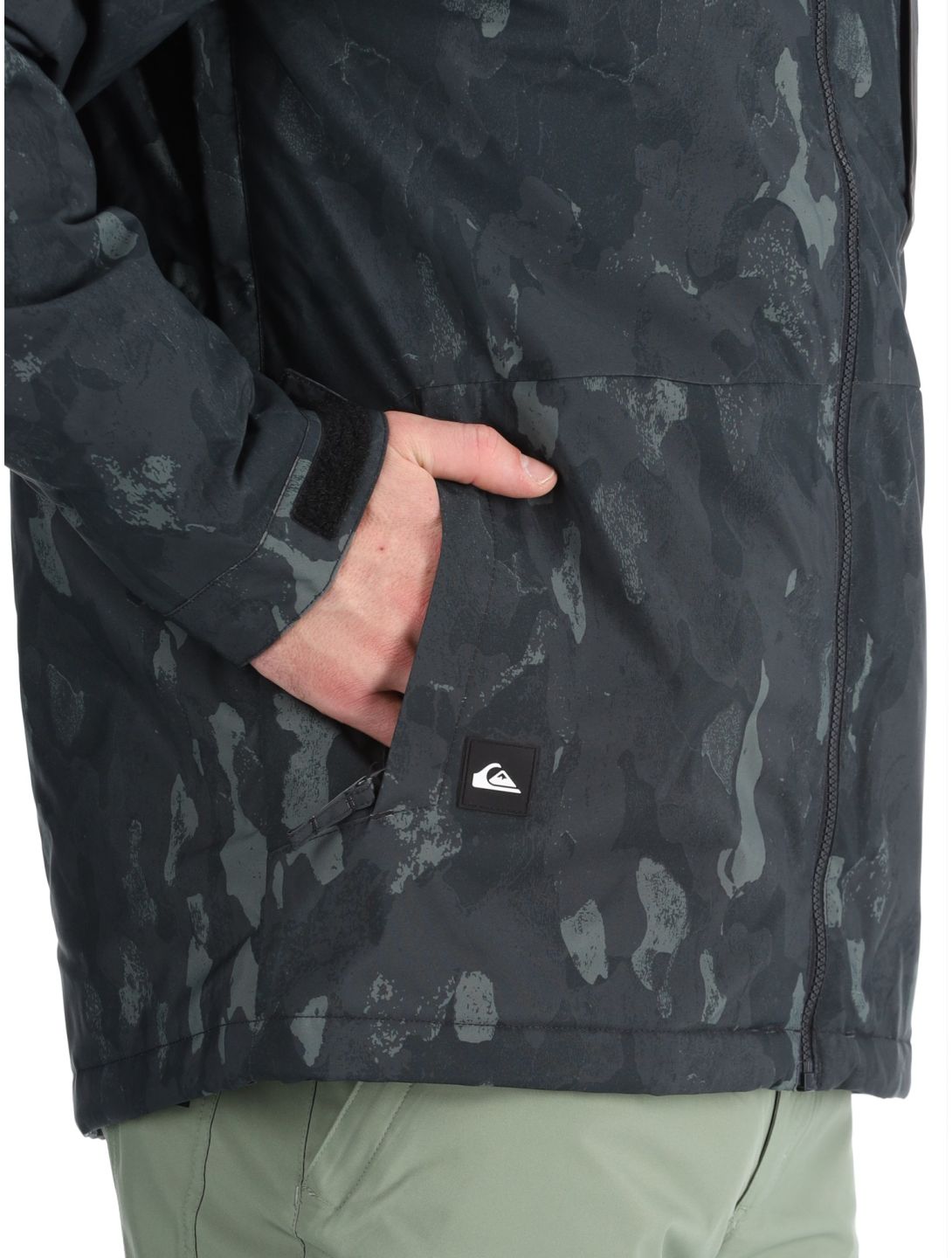 Quiksilver, Mission Printed chaqueta de esquí hombres Nature Zoom Dark Shadow negro 