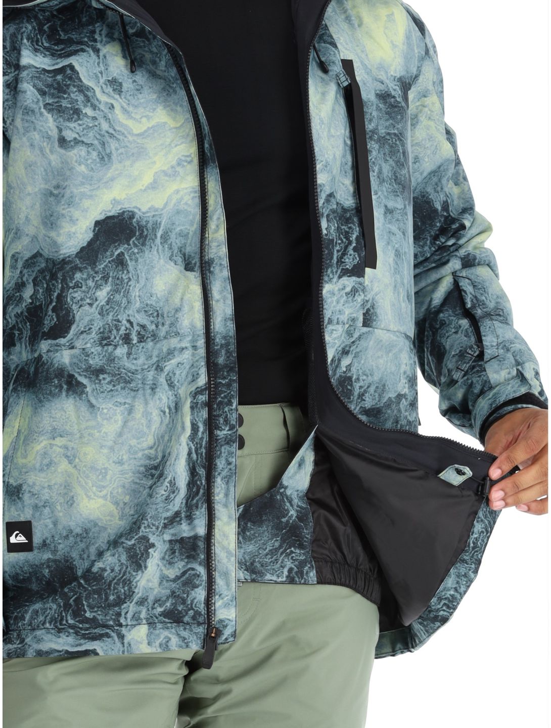 Quiksilver, Mission Printed chaqueta de esquí hombres Space Stone Celery Green verde 