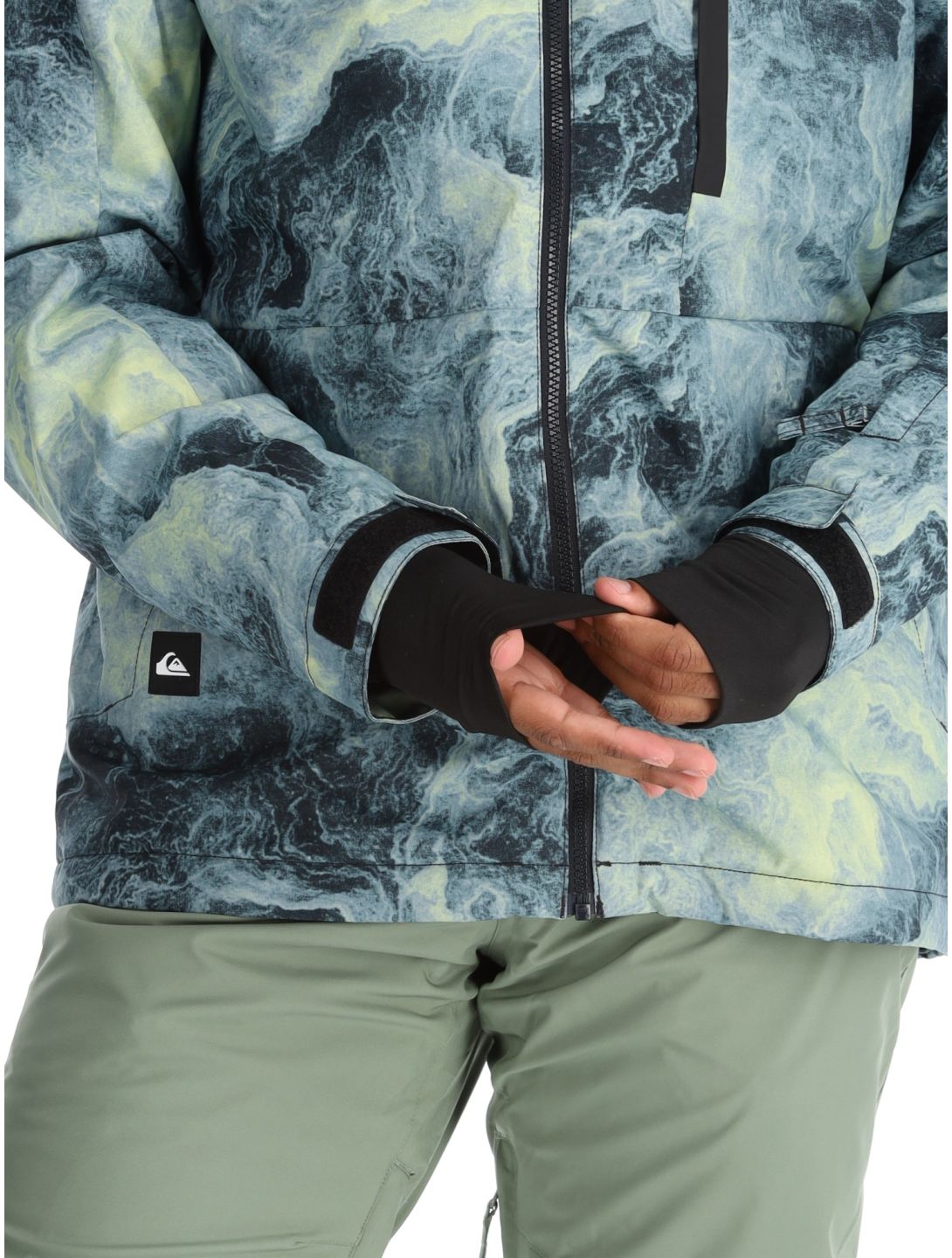 Quiksilver, Mission Printed chaqueta de esquí hombres Space Stone Celery Green verde 