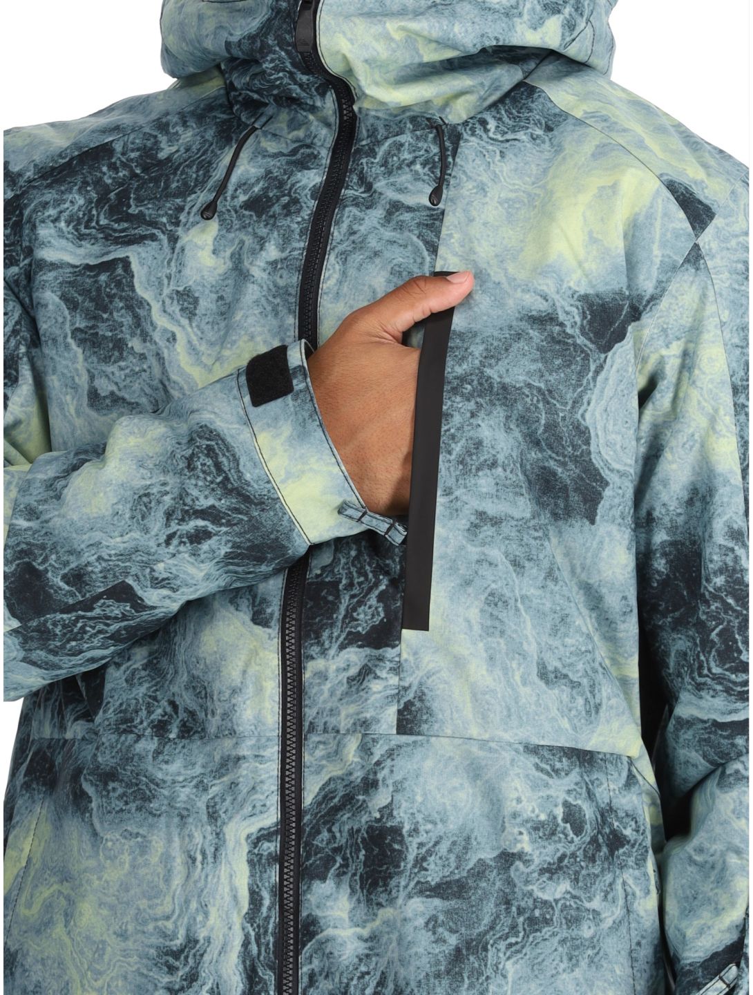 Quiksilver, Mission Printed chaqueta de esquí hombres Space Stone Celery Green verde 