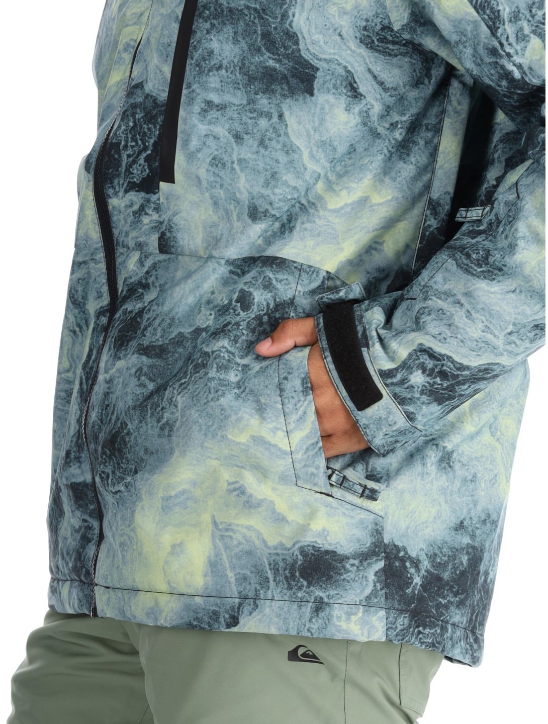 Quiksilver, Mission Printed chaqueta de esquí hombres Space Stone Celery Green verde 