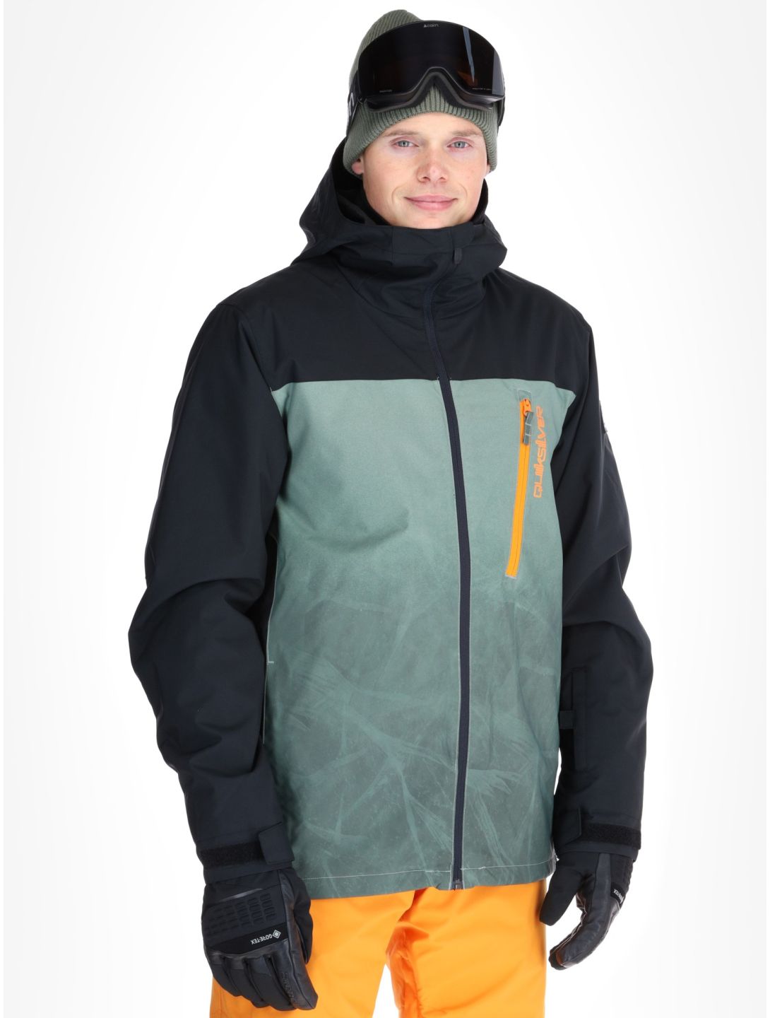 Quiksilver, Morton chaqueta de esquí hombres Gradient Iced Sea Spray negro, verde 