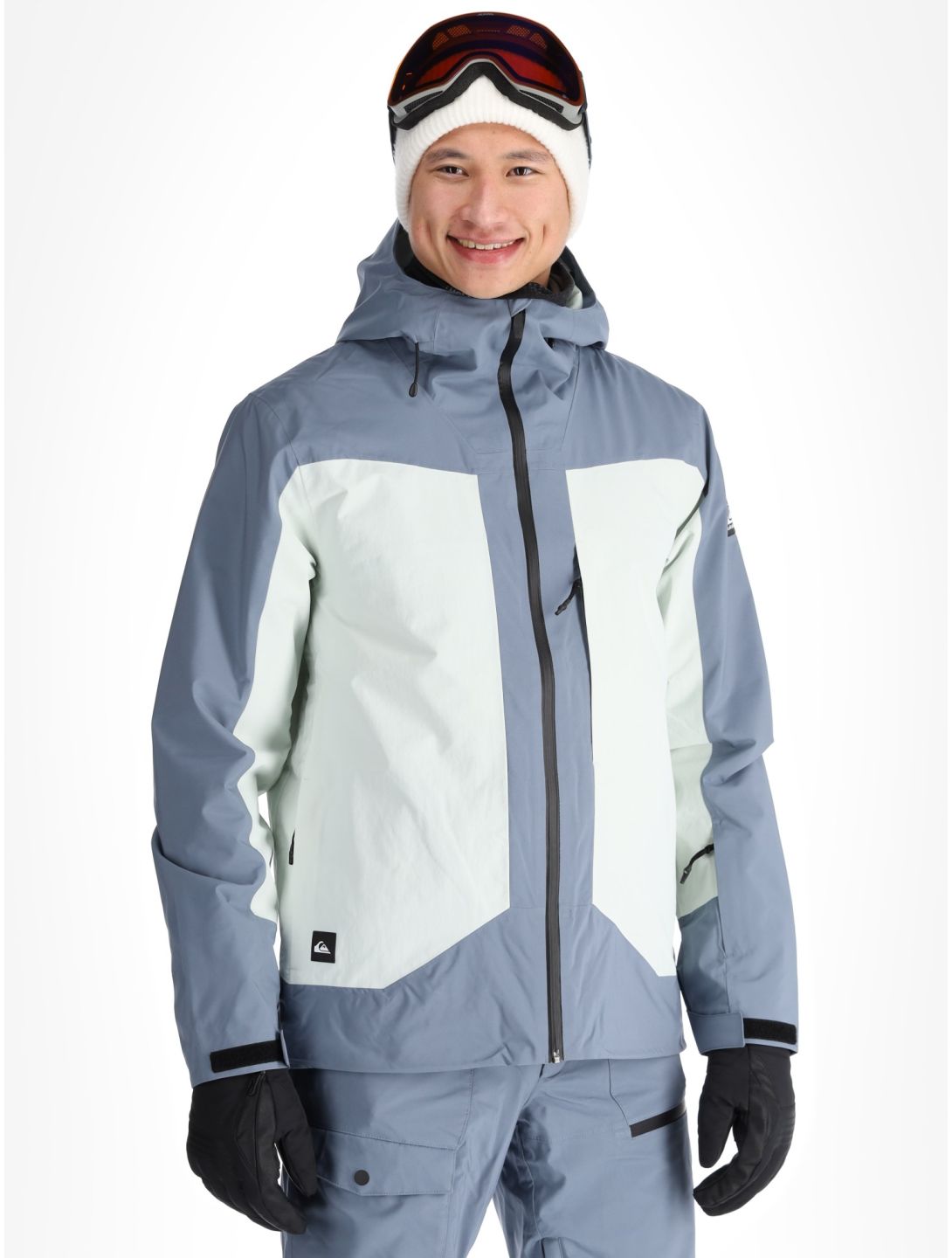 Quiksilver, Muldrow chaqueta de esquí hombres Flint Stone blanco, gris 