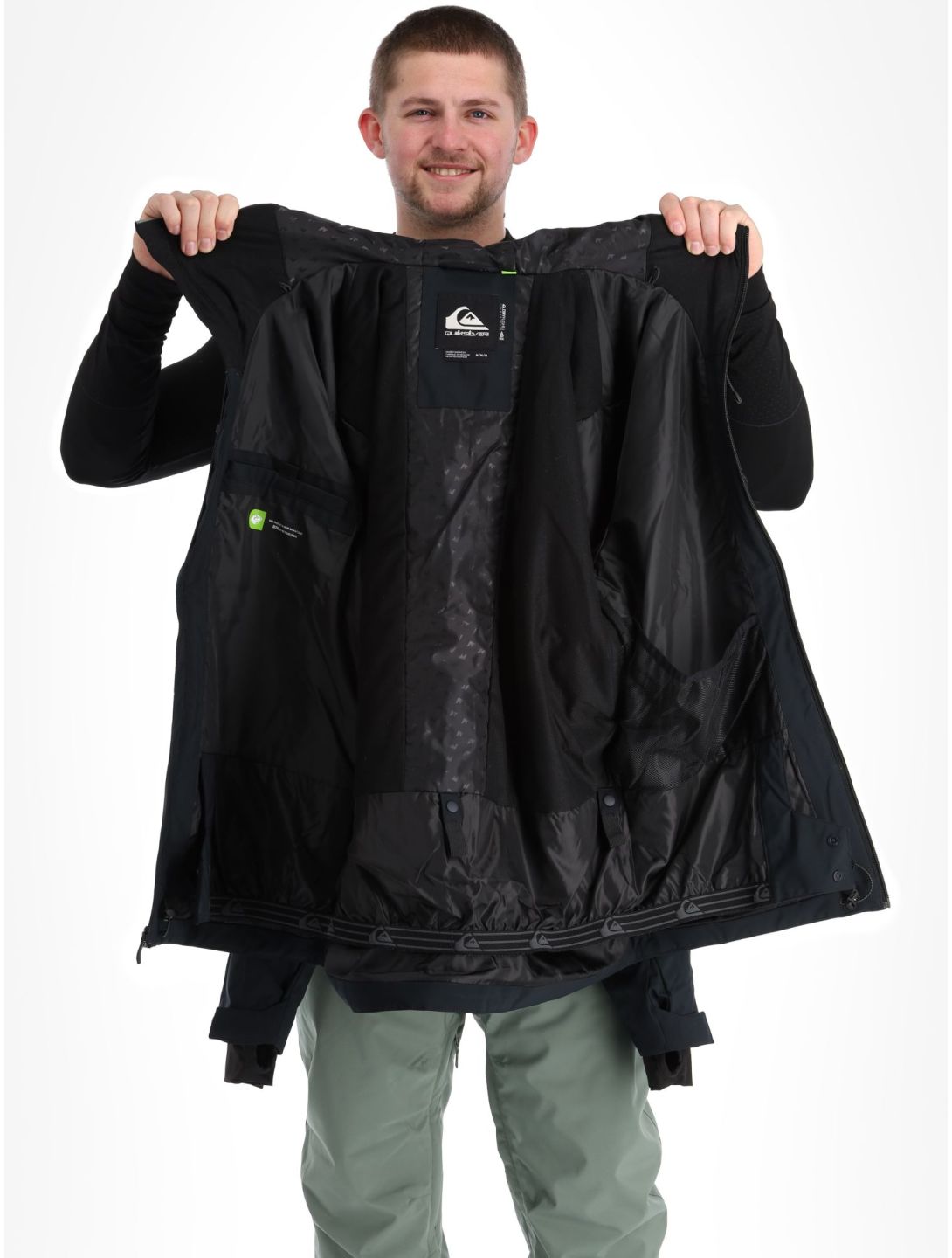 Quiksilver, Muldrow chaqueta de esquí hombres True Black negro, verde 