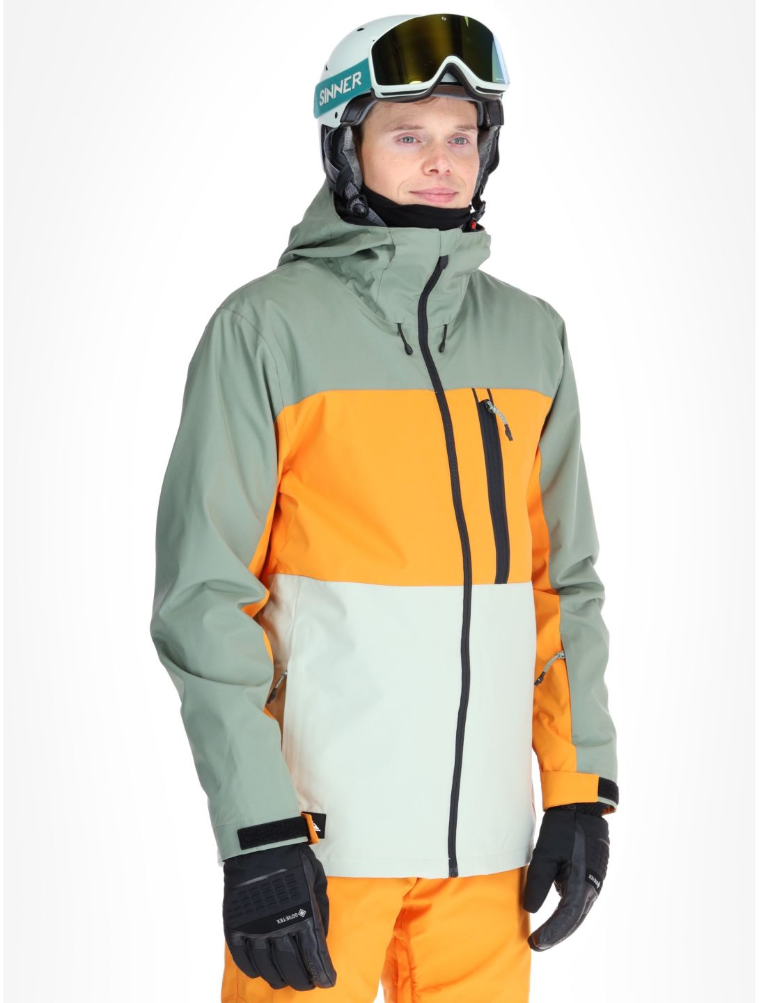 Quiksilver, Sycamore chaqueta de esquí hombres Sea Spray naranja, verde 