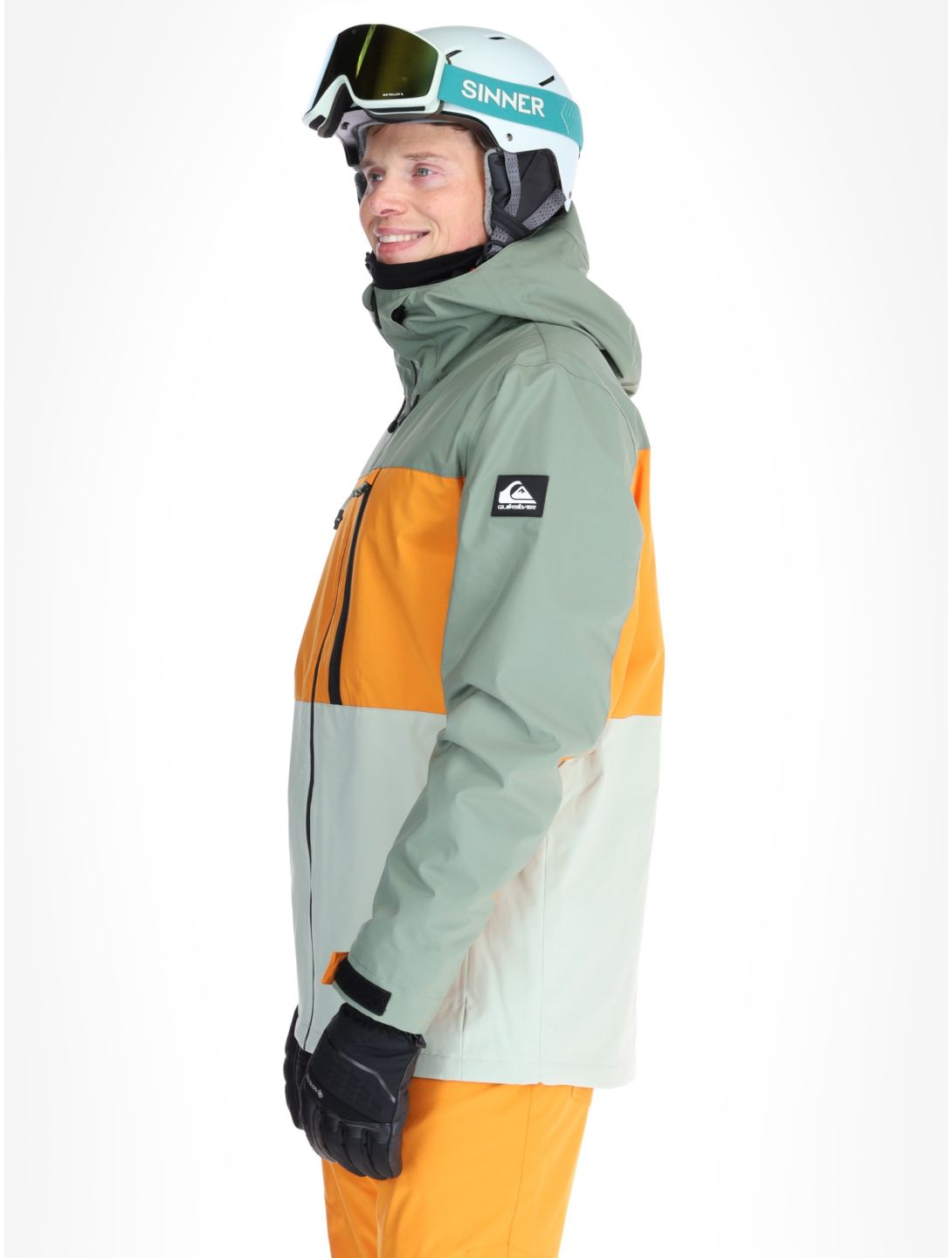 Quiksilver, Sycamore chaqueta de esquí hombres Sea Spray naranja, verde 