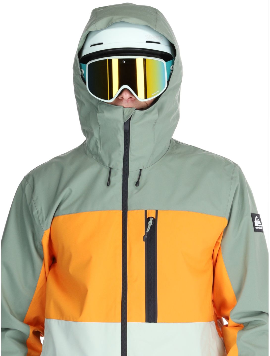 Quiksilver, Sycamore chaqueta de esquí hombres Sea Spray naranja, verde 