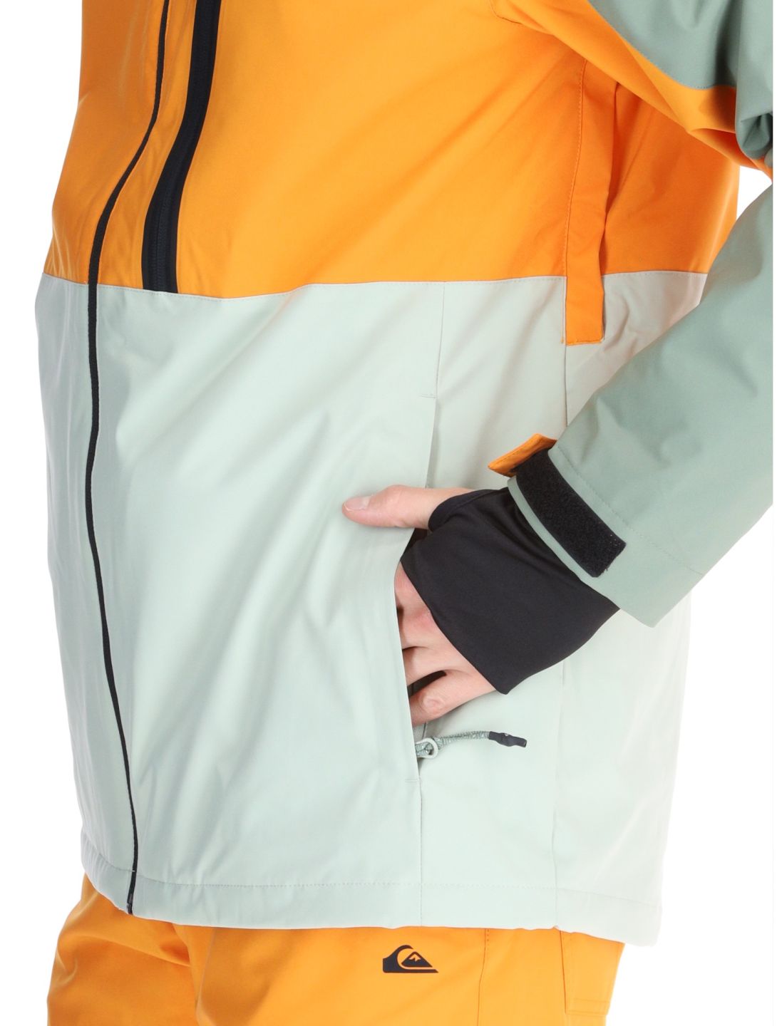 Quiksilver, Sycamore chaqueta de esquí hombres Sea Spray naranja, verde 