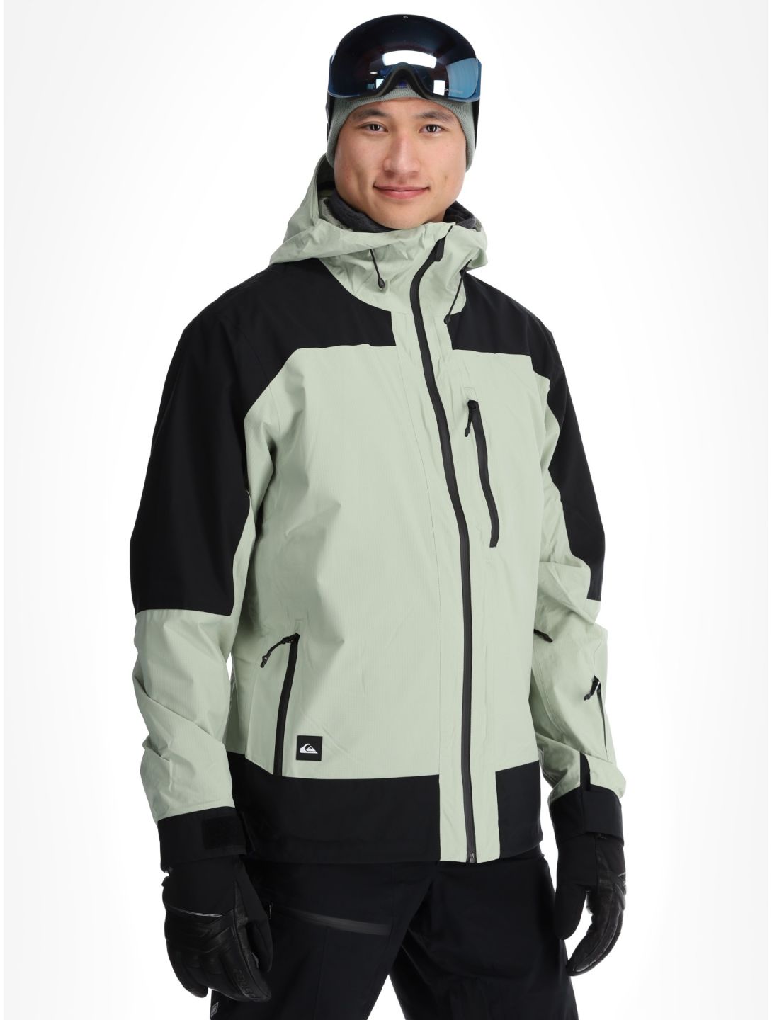 Quiksilver, Ultralight 20K chaqueta de esquí hombres Desert Sage negro, verde 