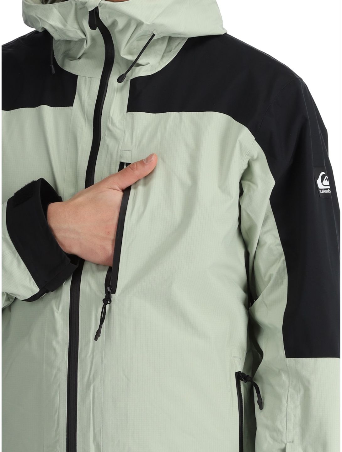 Quiksilver, Ultralight 20K chaqueta de esquí hombres Desert Sage negro, verde 