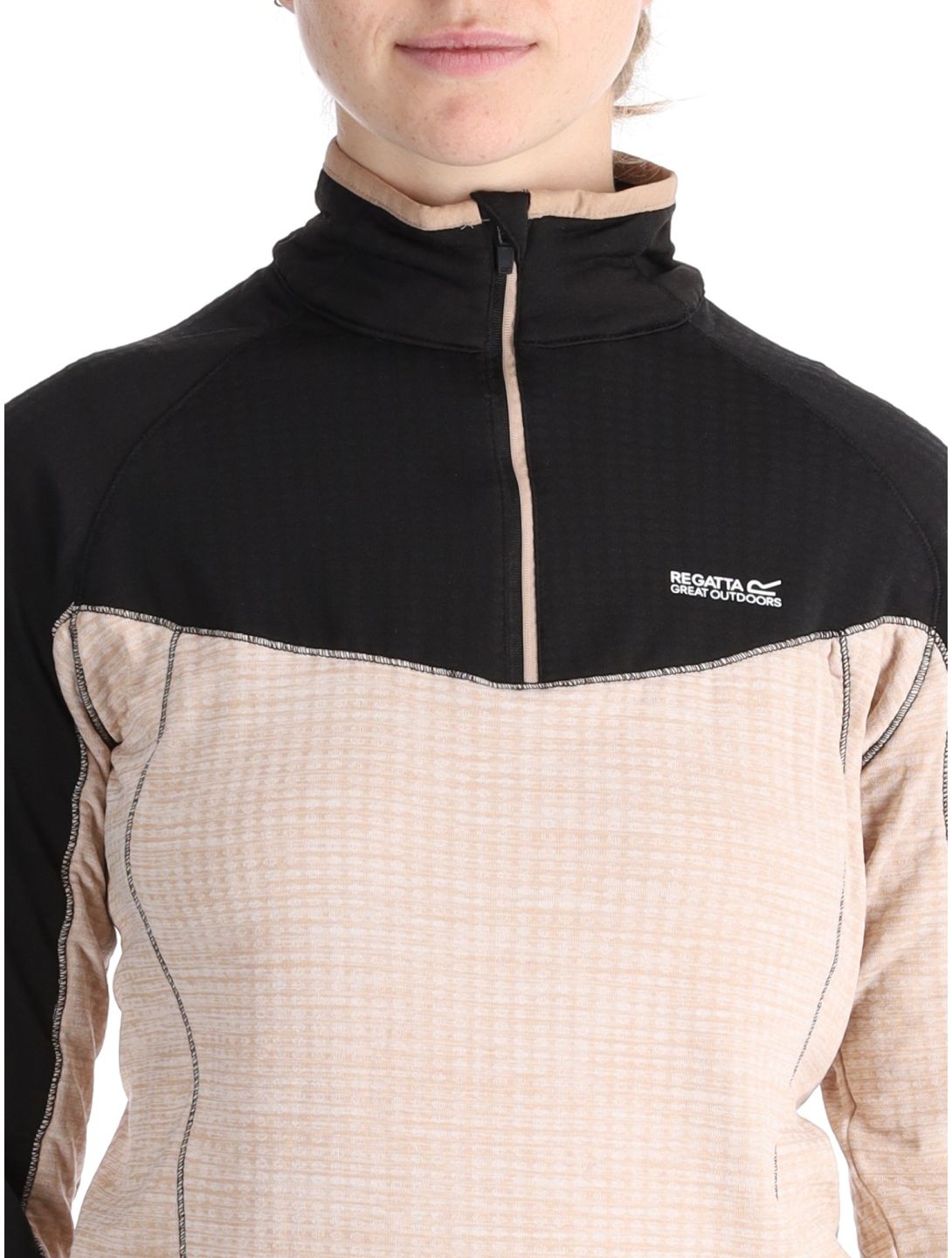 Regatta, Hepley jersey mujeres Black / Warm Taupe Marl beige, negro 