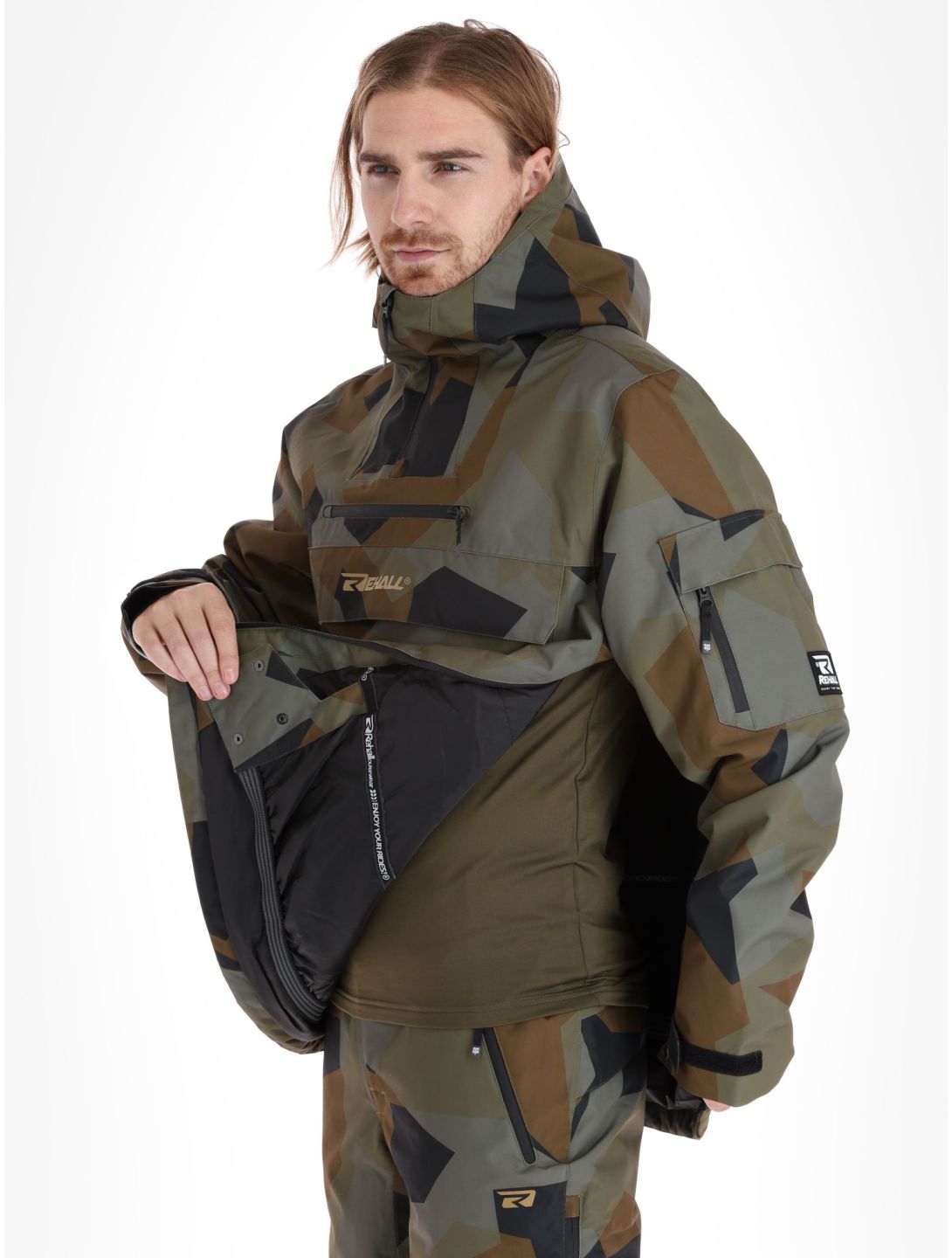 Rehall, Artrix-R anorak hombres Camo Olive verde 