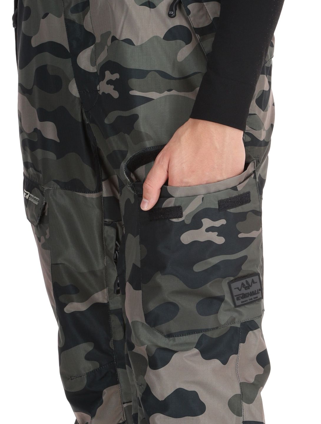 Rehall, Backbone-R pantalones de esquí hombres Camo Black negro, verde 