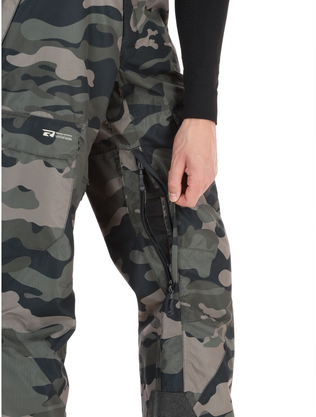 Rehall, Backbone-R pantalones de esquí hombres Camo Black negro, verde 