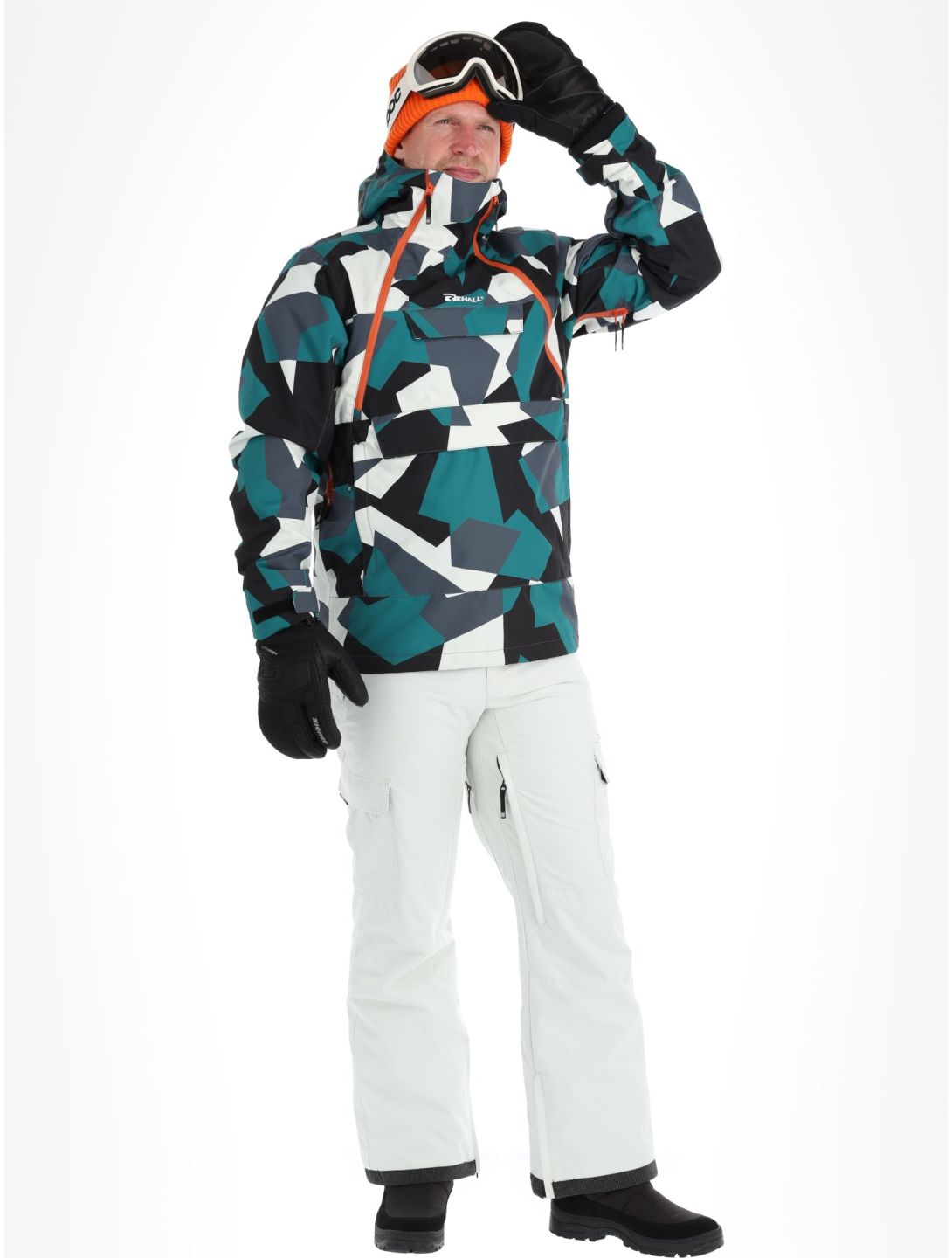 Rehall, Buck-R chaqueta de esquí hombres Camo teal green negro, verde 