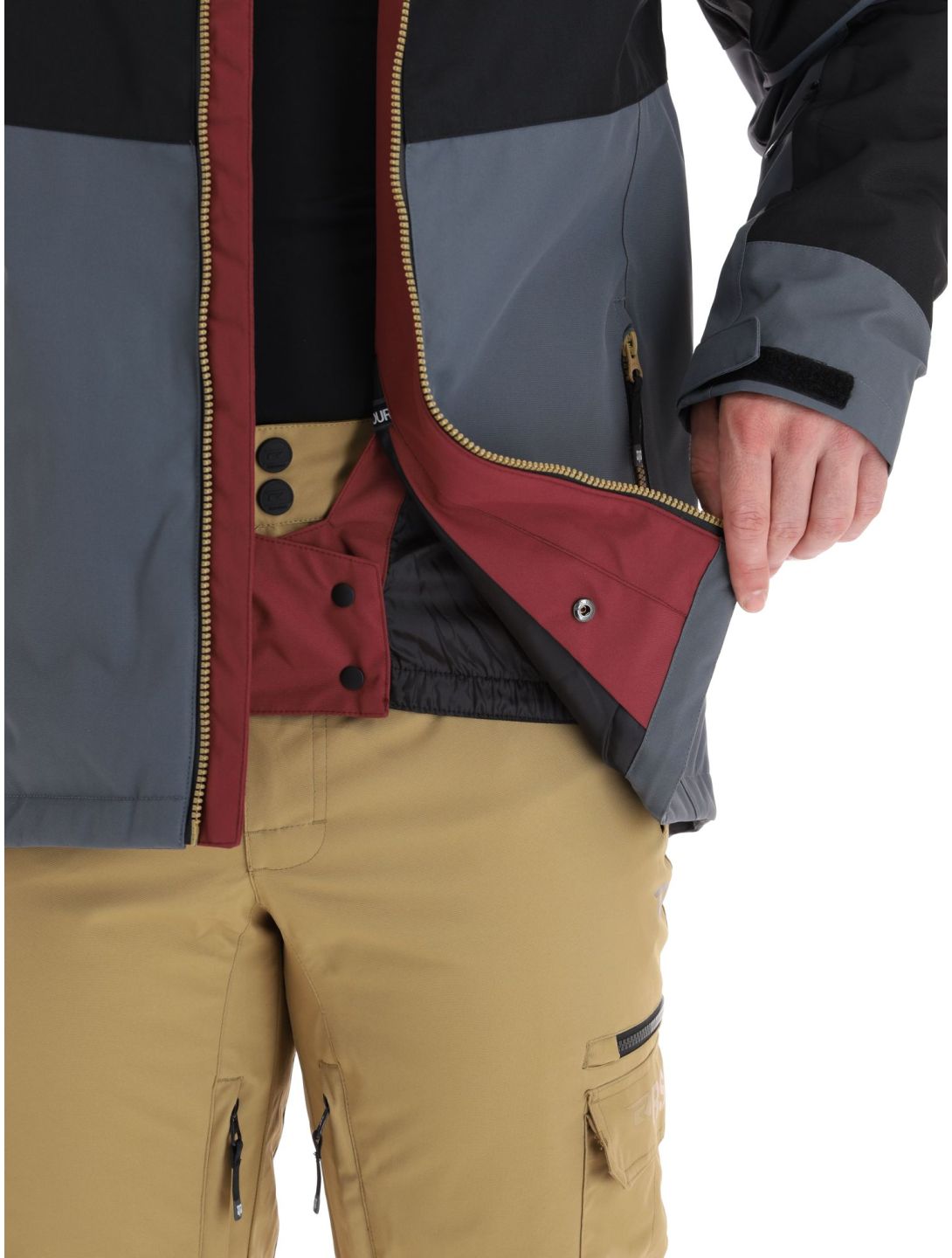 Rehall, Drago-R chaqueta de esquí hombres Oxblood gris, negro, rojo 