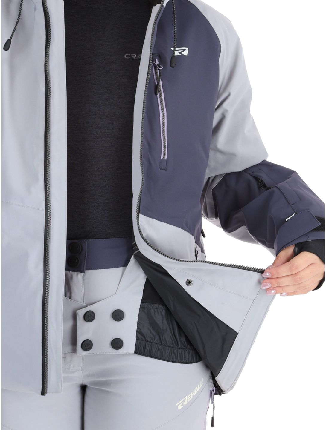 Rehall, Faye-R chaqueta de esquí mujeres Sleet gris 