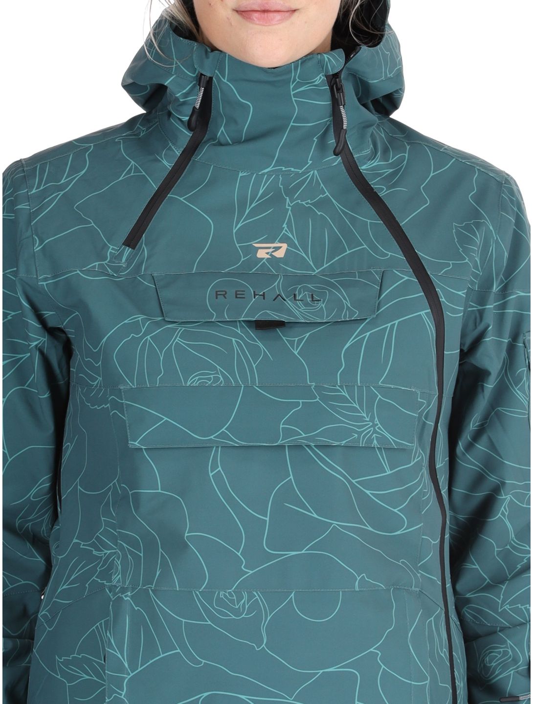 Rehall, Lou-R chaqueta de esquí mujeres Roses Smoke Pine verde 