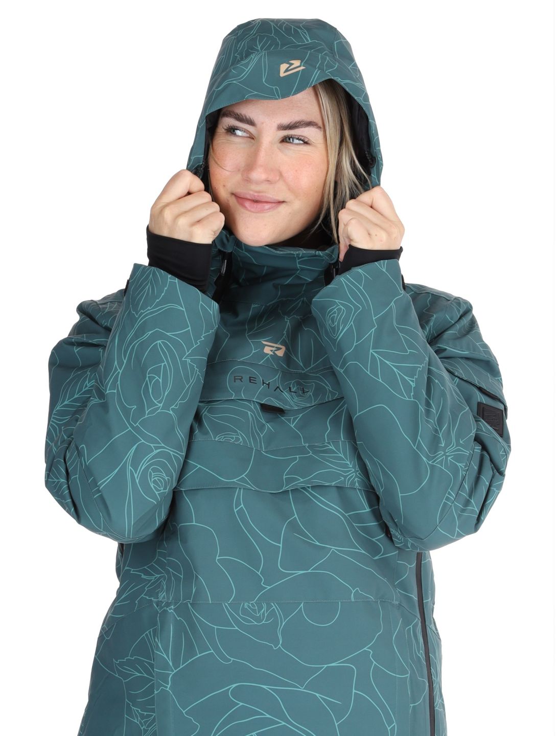 Rehall, Lou-R chaqueta de esquí mujeres Roses Smoke Pine verde 