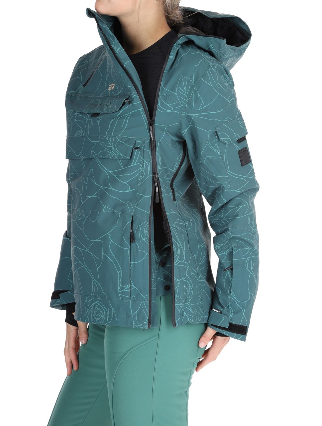 Rehall, Lou-R chaqueta de esquí mujeres Roses Smoke Pine verde 