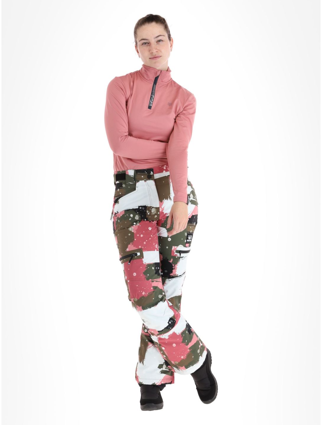 Rehall, Nori-R pantalones de esquí mujeres Camo Abstract Rose multicolor, rosa 