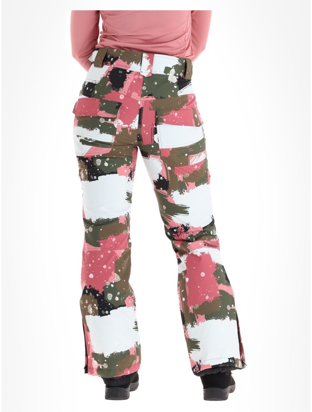 Rehall, Nori-R pantalones de esquí mujeres Camo Abstract Rose multicolor, rosa 