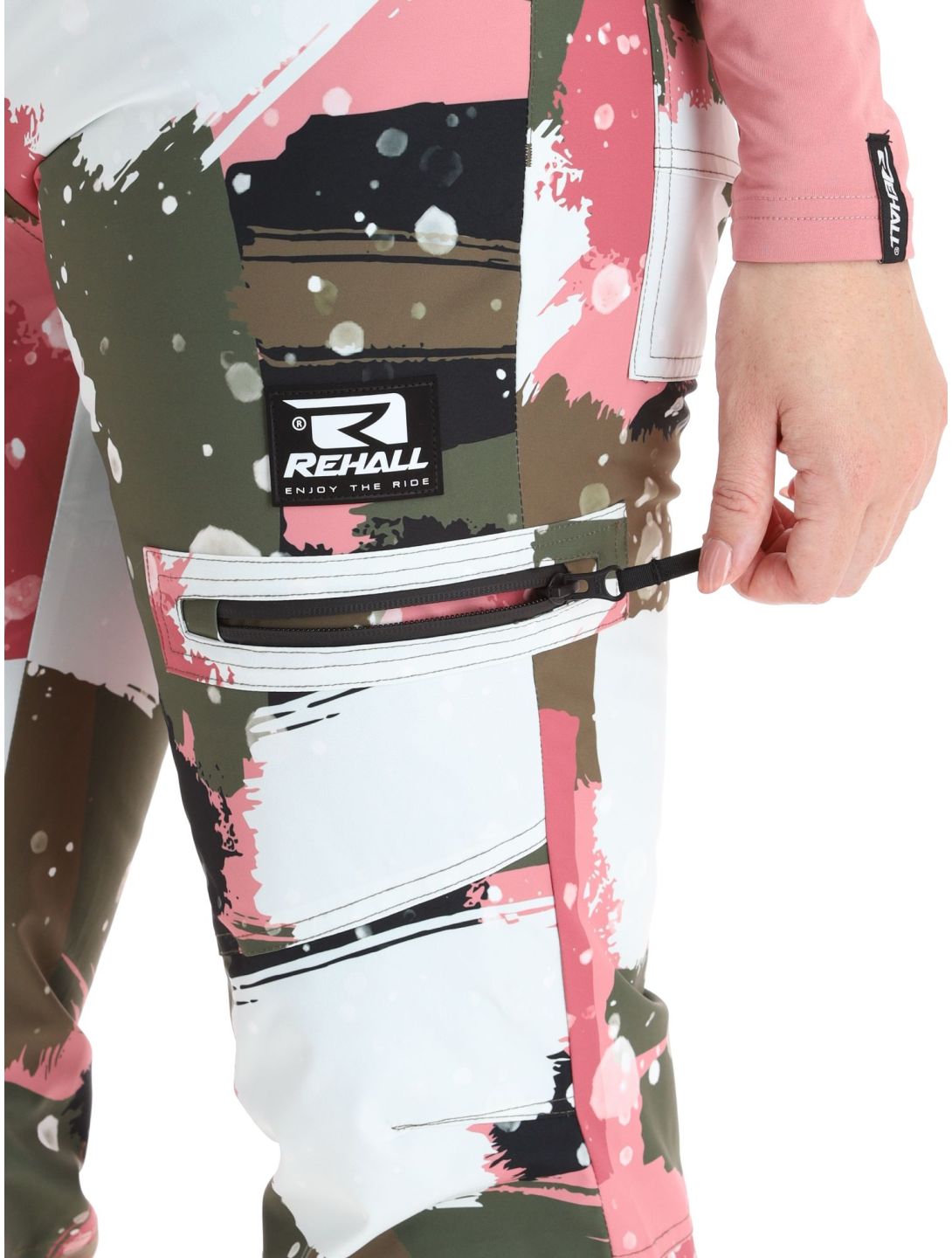 Rehall, Nori-R pantalones de esquí mujeres Camo Abstract Rose multicolor, rosa 