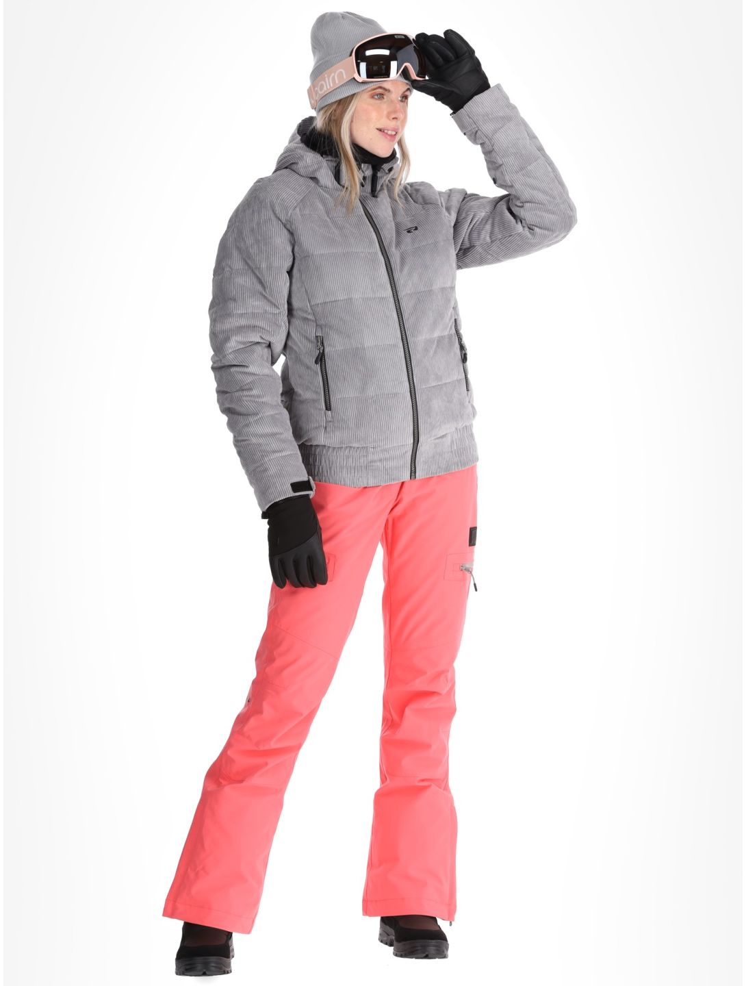 Rehall, Puffy-R chaqueta de esquí mujeres Sleet gris 