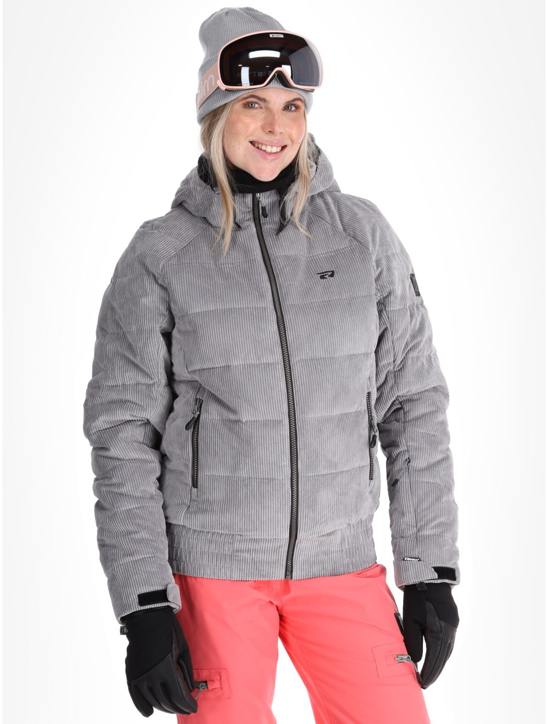 Rehall, Puffy-R chaqueta de esquí mujeres Sleet gris 