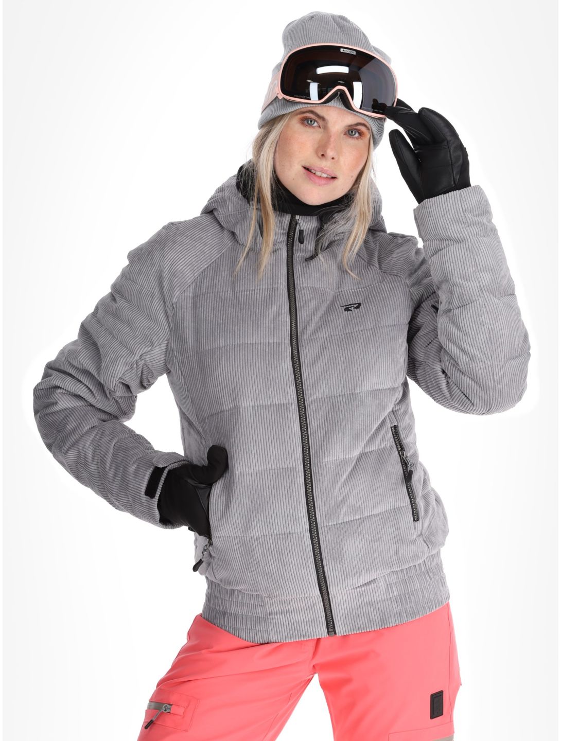 Rehall, Puffy-R chaqueta de esquí mujeres Sleet gris 