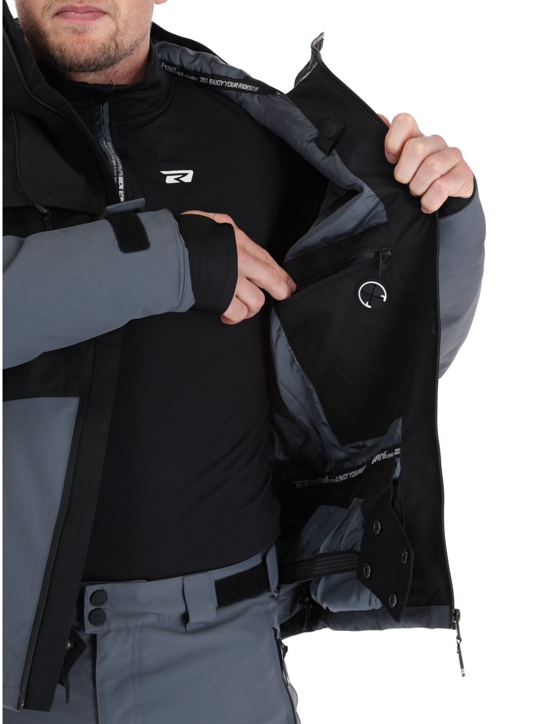 Rehall, Rager-R chaqueta de esquí hombres Black negro 