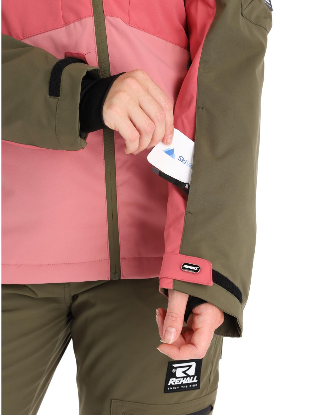 Rehall, Rome-R chaqueta de esquí mujeres Slate Rose rosa, verde 