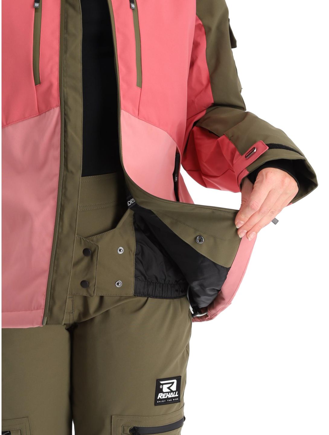 Rehall, Rome-R chaqueta de esquí mujeres Slate Rose rosa, verde 