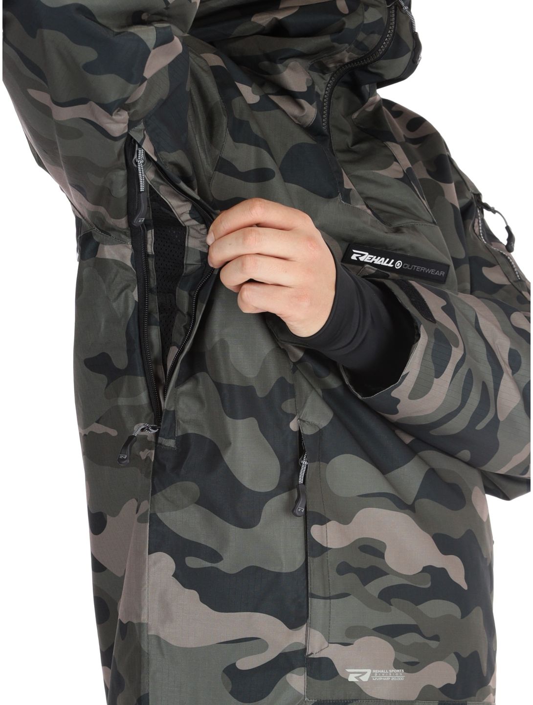 Rehall, Tabor-R anorak hombres Camo Black negro 