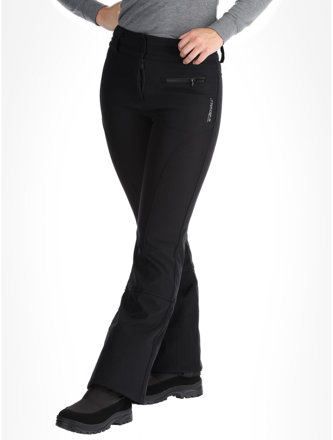 Rehall, Yves-R pantalones de esquí softshell mujeres Caviar negro 