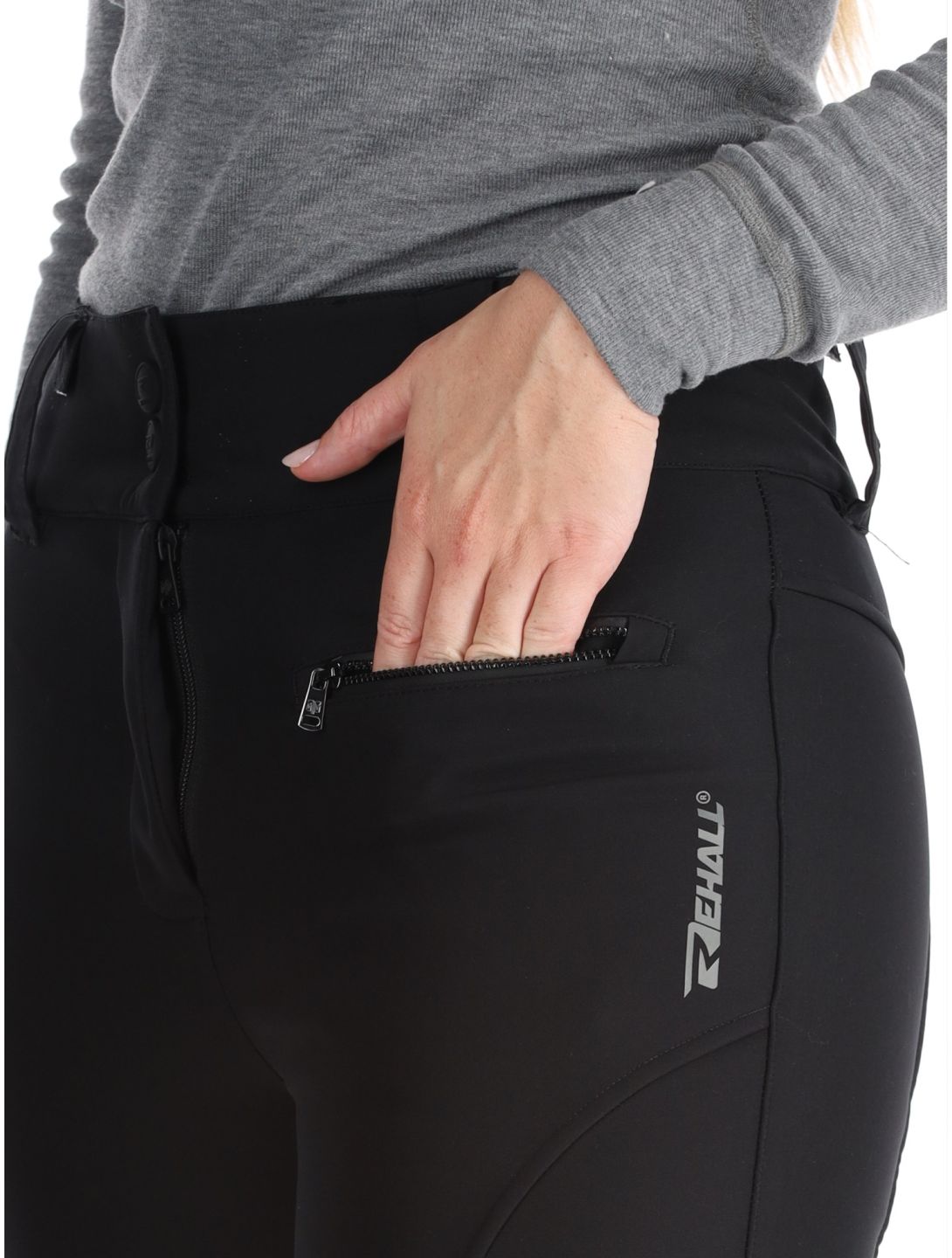 Rehall, Yves-R pantalones de esquí softshell mujeres Caviar negro 