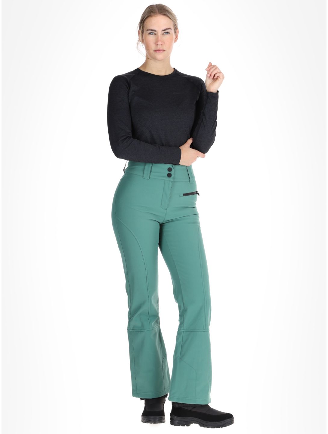 Rehall, Yves-R pantalones de esquí softshell mujeres Smoke Pine verde 