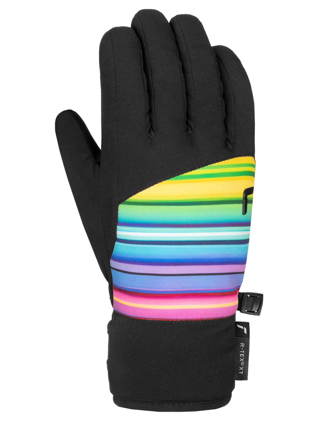 Reusch, Beatrix R-TEX® XT guantes de esquí niños Black / Multicolour Lines multicolor, negro 