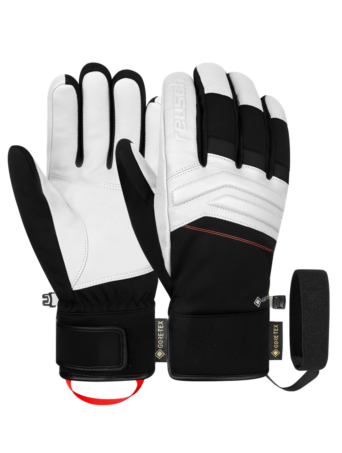 Reusch, Jupiter GORE-TEX guantes de esquí hombres Black / White / Fluo Red blanco, negro, rojo 