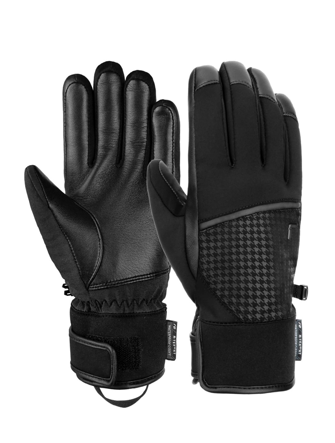 Reusch, Mara R-TEX® XT guantes de esquí mujeres Black / Pied de Poule negro 